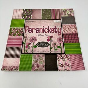 The Paper Studio 12x12  Cardstock Scrapbook Paper Pad Persnickety Green Pink